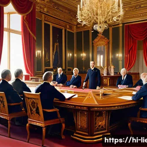 Home 33 리히텐슈타인의 유럽 내 정치적 위치 - A detailed and realistic depiction of the constitutional monarchy of Liechtenstein, showcasing the p...