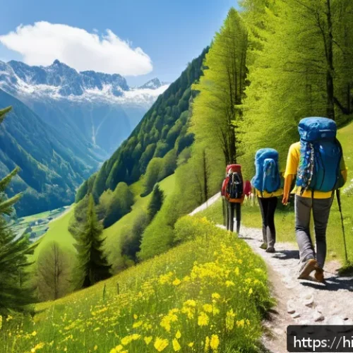 Home 30 리히텐슈타인의 등산 코스 추천 - A scenic hiking trail in the mountains of Liechtenstein during spring, featuring lush green forests,...