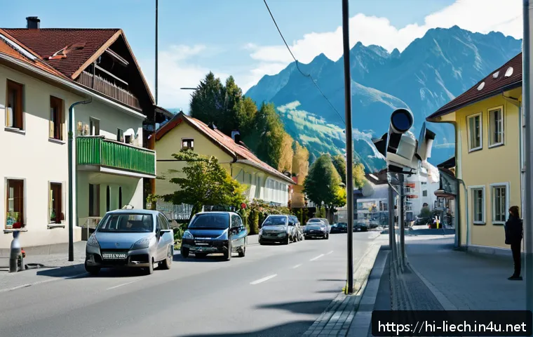리히텐슈타인의 치안과 안전 - A vibrant neighborhood scene in Liechtenstein showing diverse local citizens actively participating ...